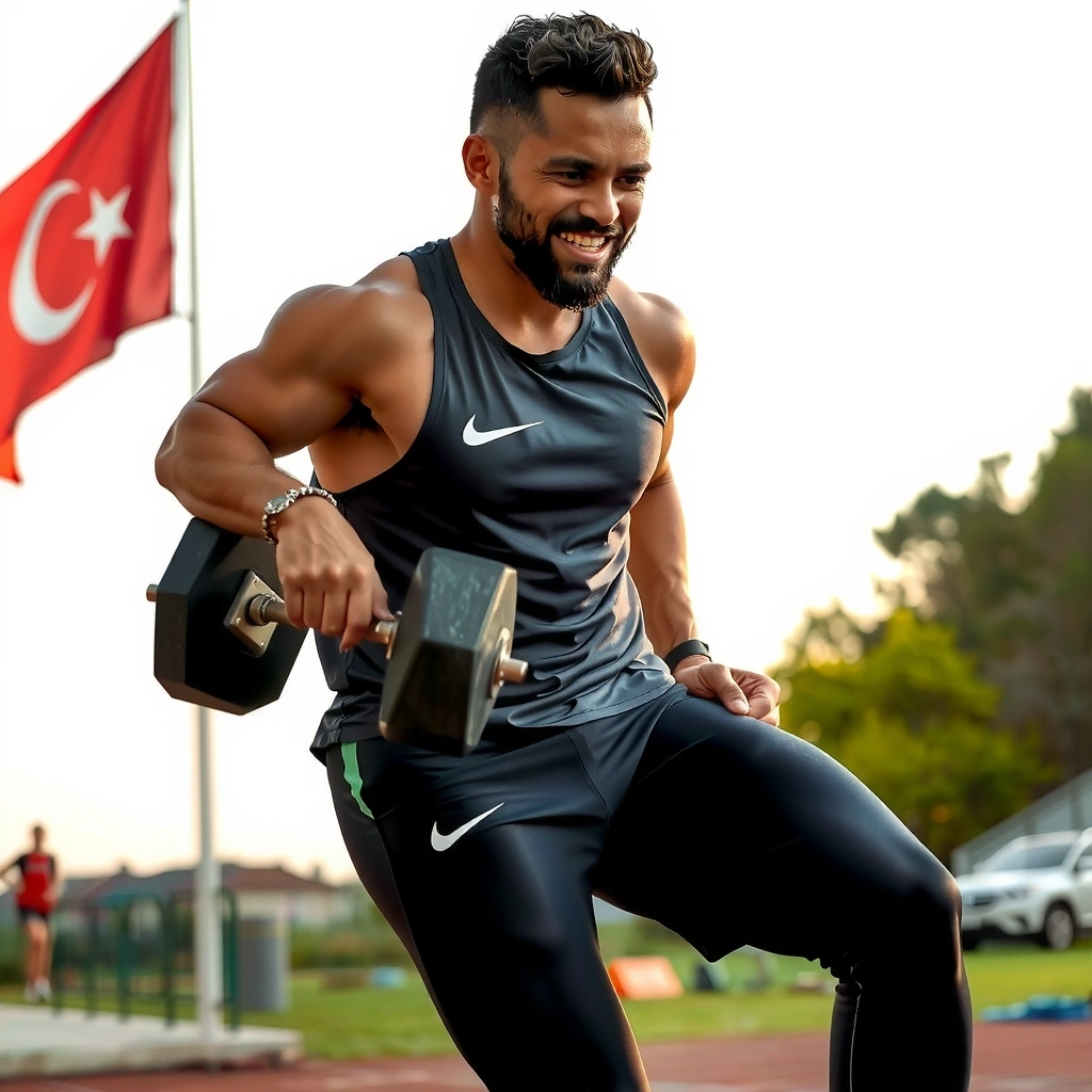 Ein Sportler in Aktion, der voller Energie trainiert.