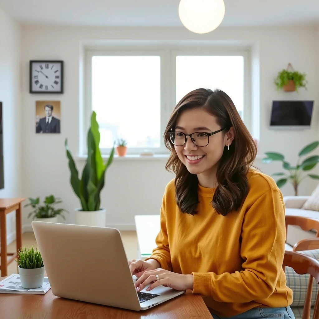 Eine Person, die konzentriert an einem Laptop arbeitet.