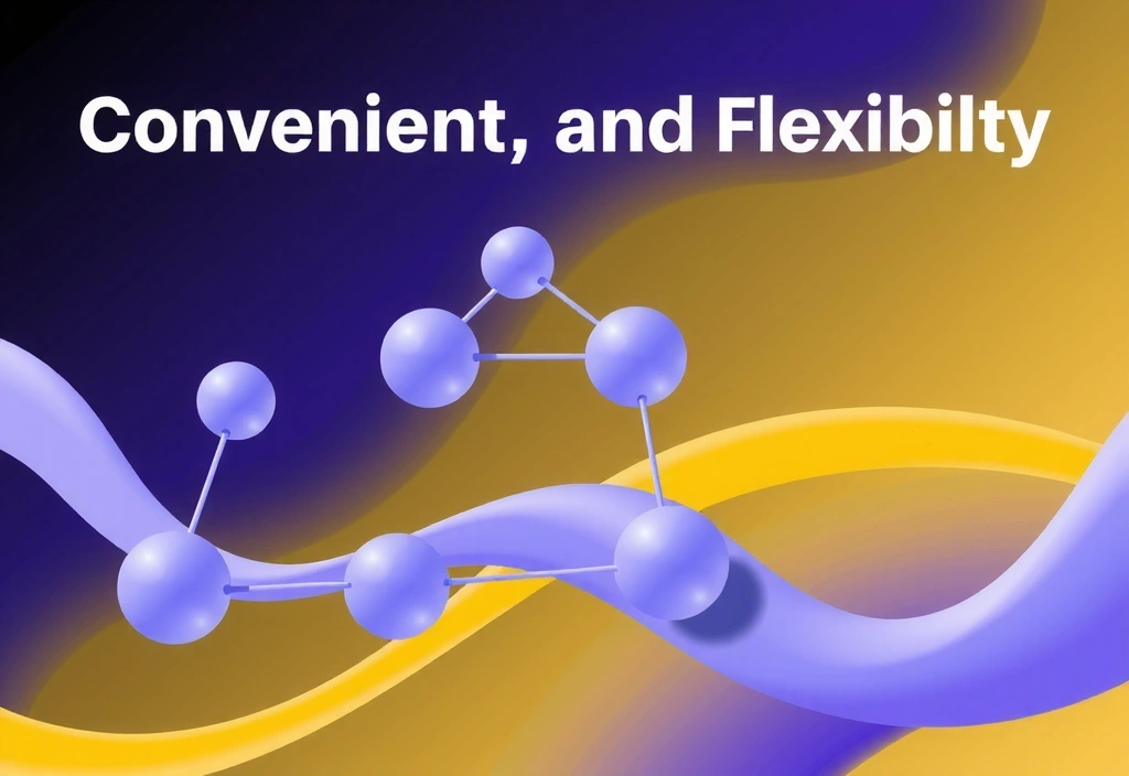 Abstrakte Grafik, die Flexibilität und Komfort durch fließende Linien und leuchtende Farben darstellt
