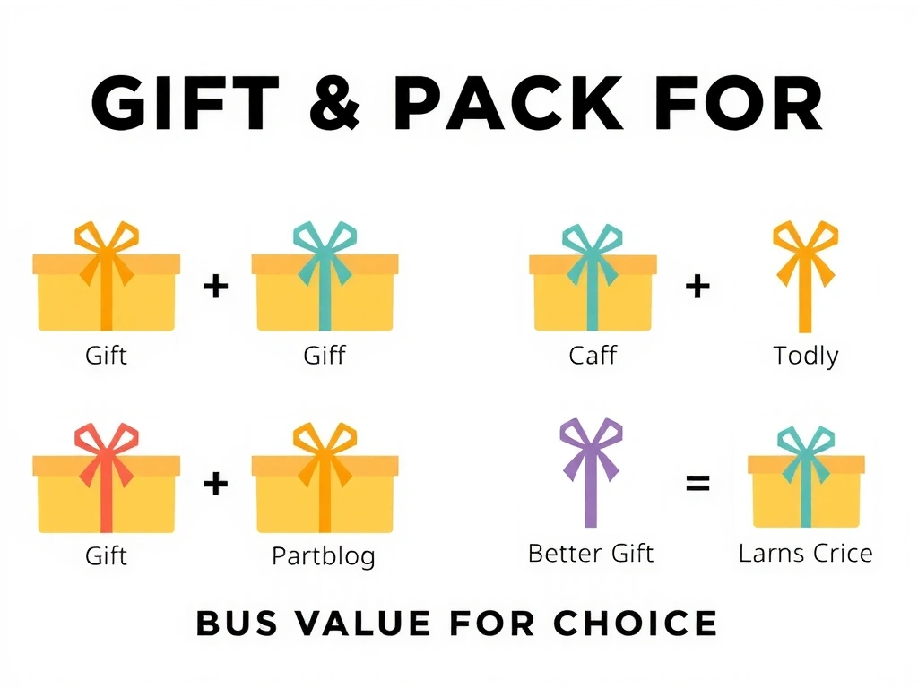 Eine stilvolle Darstellung verschiedener Geschenkpakete oder gebündelter Dienstleistungen, die Wert und Auswahl symbolisieren.